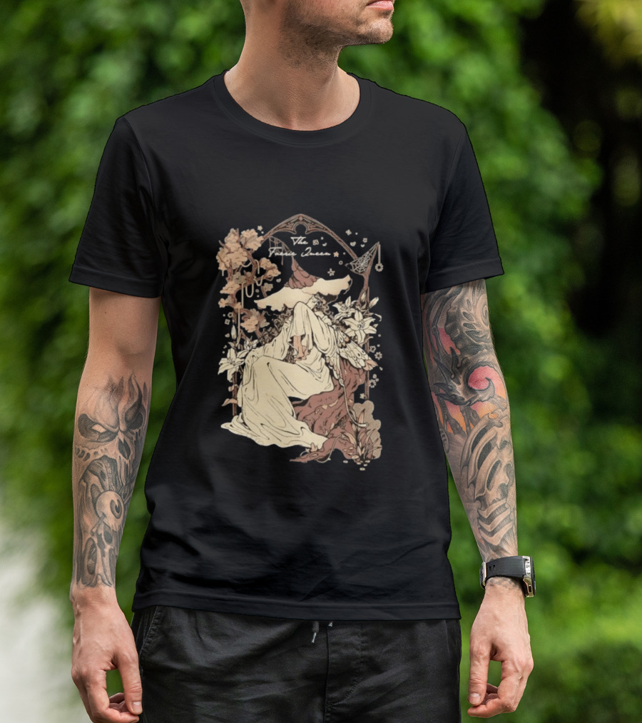 The Faerie Queen Woman With Wings Floral Arch Fantasy T-Shirt