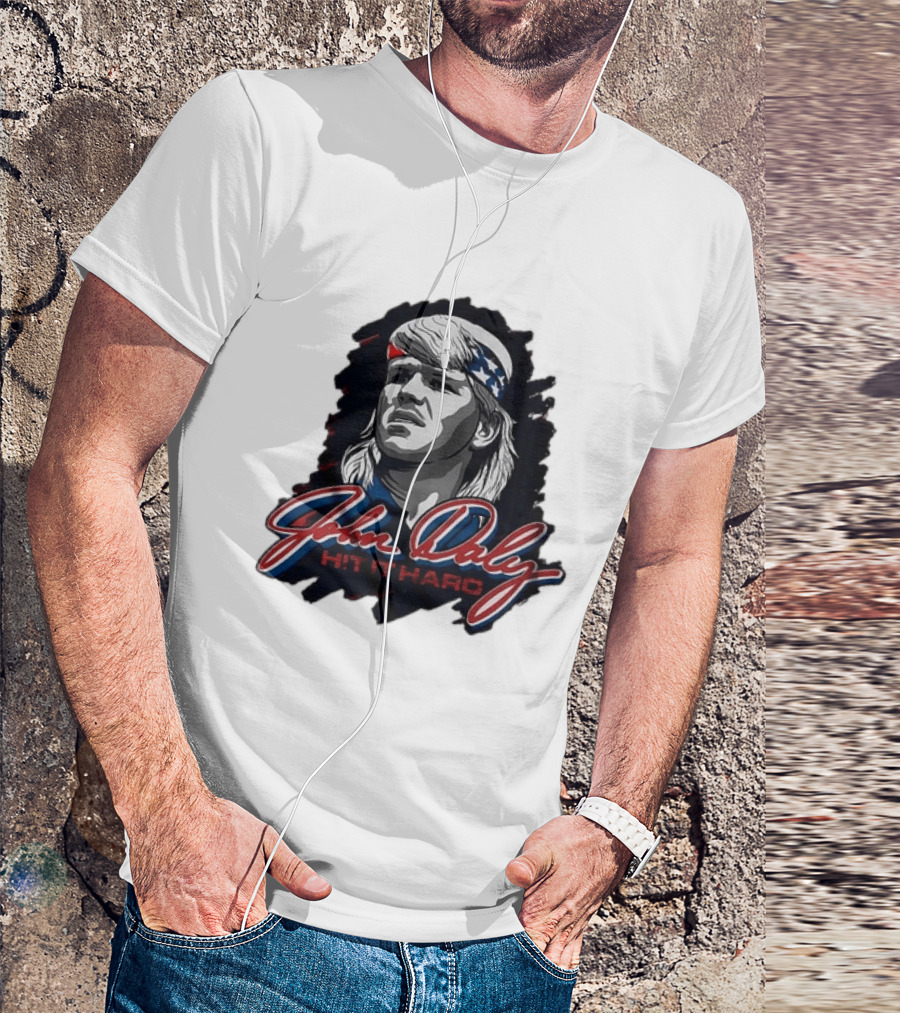 John Daly Hit It Hard Man American Flag Bandana T-Shirt