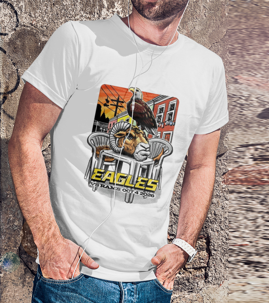 Eagles Vs Rams Oct 4 2026 Philadelphia Skyline T-Shirt