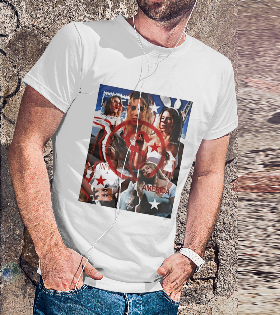 Worst In America Fashion Collage Aesthetic With Stars And Red Circle T-Shirt