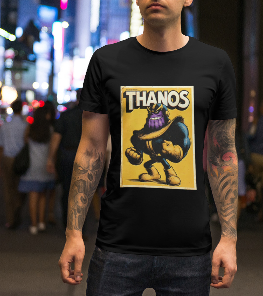 Thanos Marvel Superhero Purple Alien Villain Clenched Fist T-Shirt