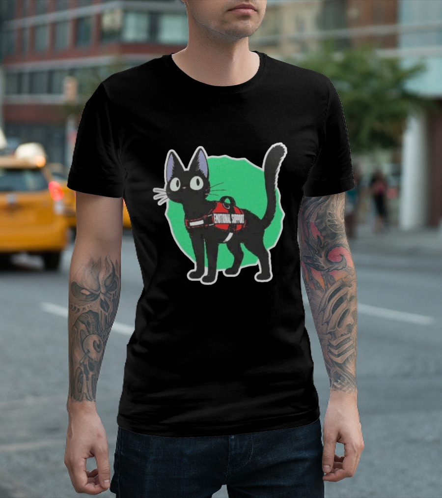 Jiji Kiki's Delivery Service Emotional Support Cat With Harness Patch T-Shirt