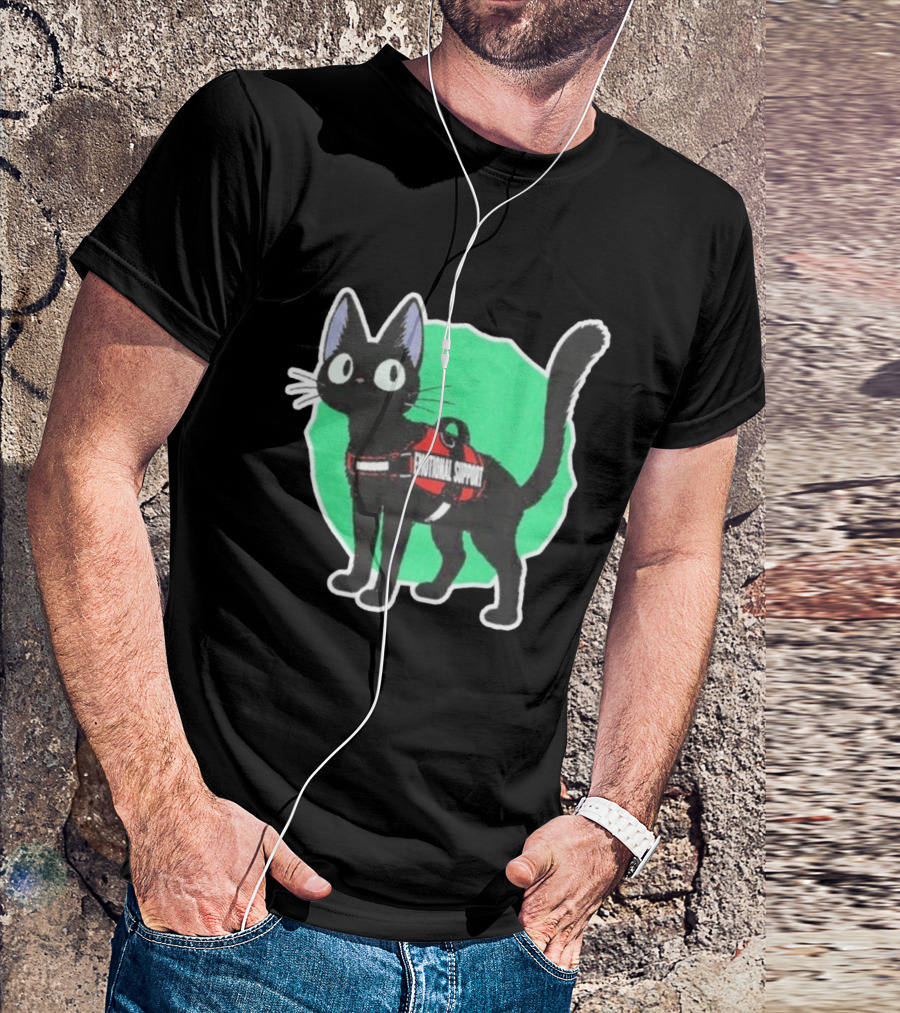 Jiji Kiki's Delivery Service Emotional Support Cat With Harness Patch T-Shirt