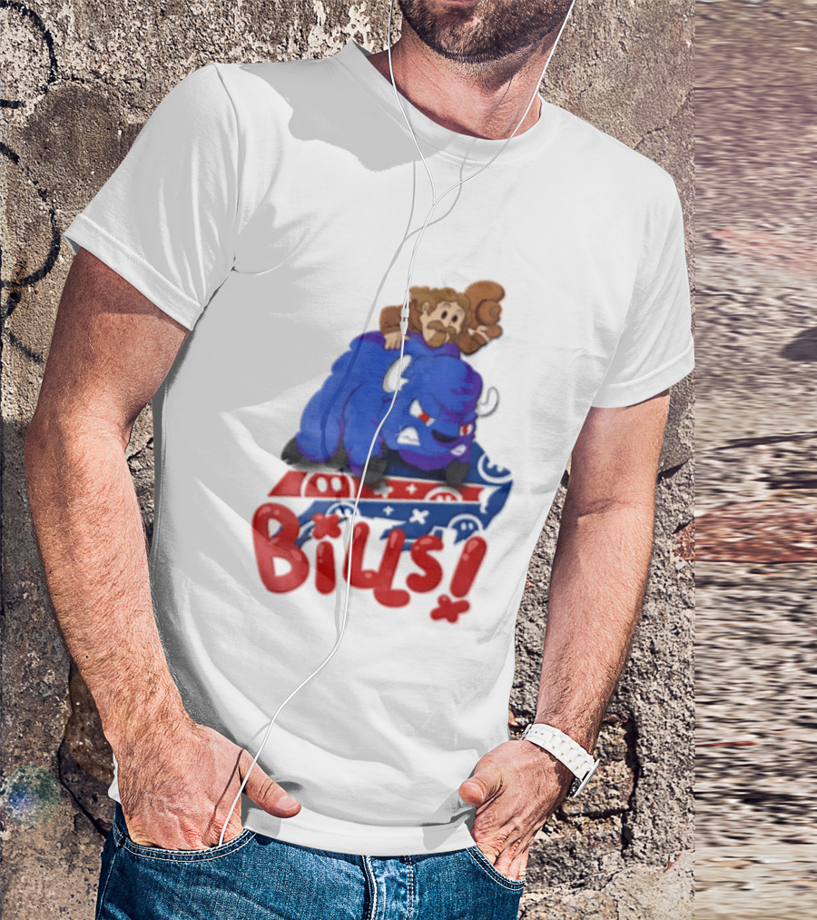 Buffalo Bills Cowboy Riding Angry Blue Bills T-Shirt