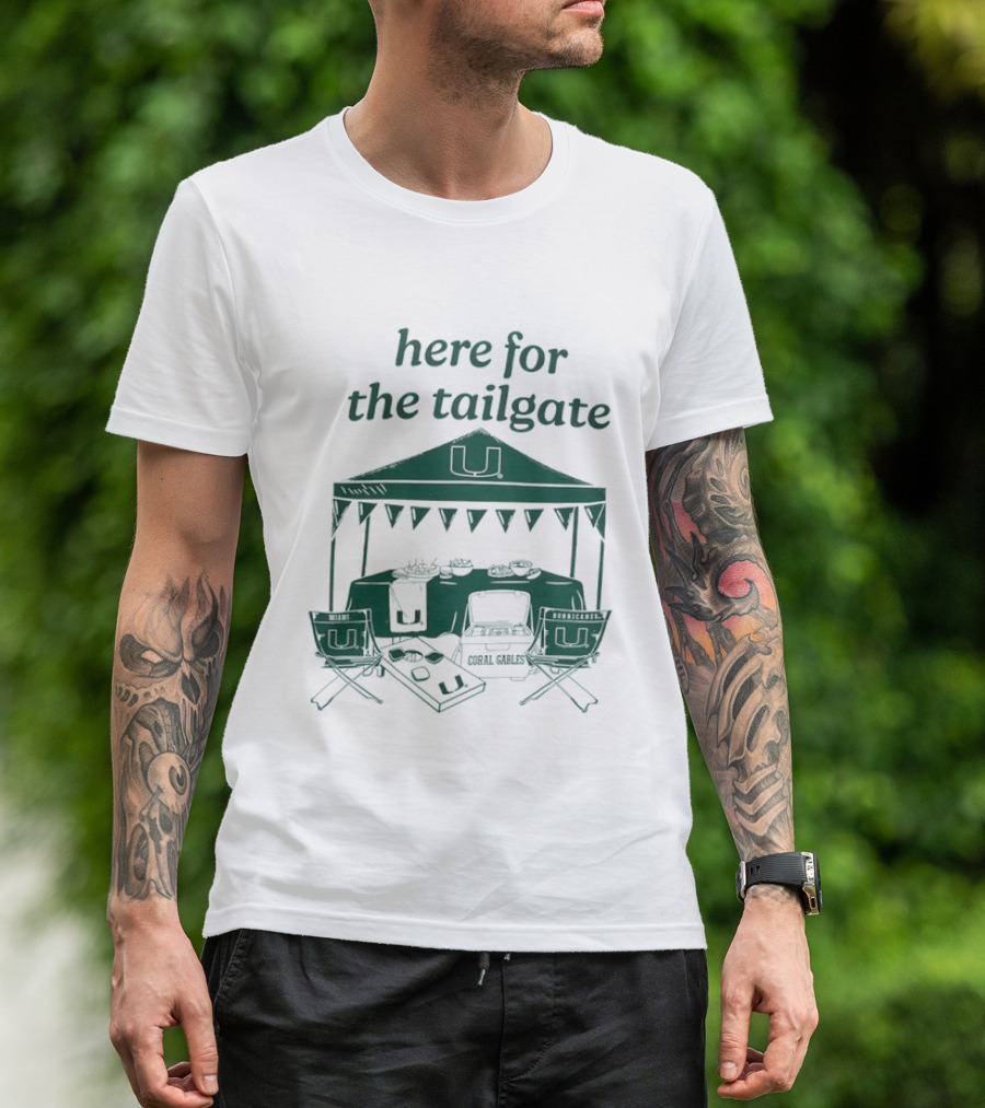 Miami Hurricanes Here For The Tailgate Coral Gables Party Essentials T-Shirt