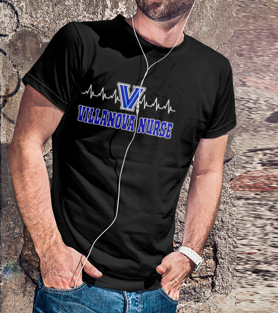 Villanova Nurse Heartbeat Wildcats V T-Shirt