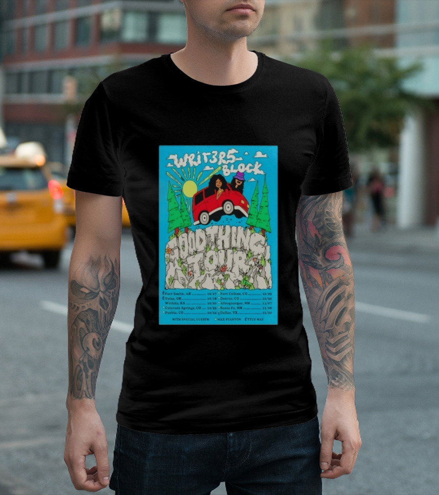 Writers Block Good Thing Tour 2024 With Max Stanton Ettlo May Concert Dates Fort Smith Tulsa Denver Albuquerque Santa Fe Dallas T-Shirt
