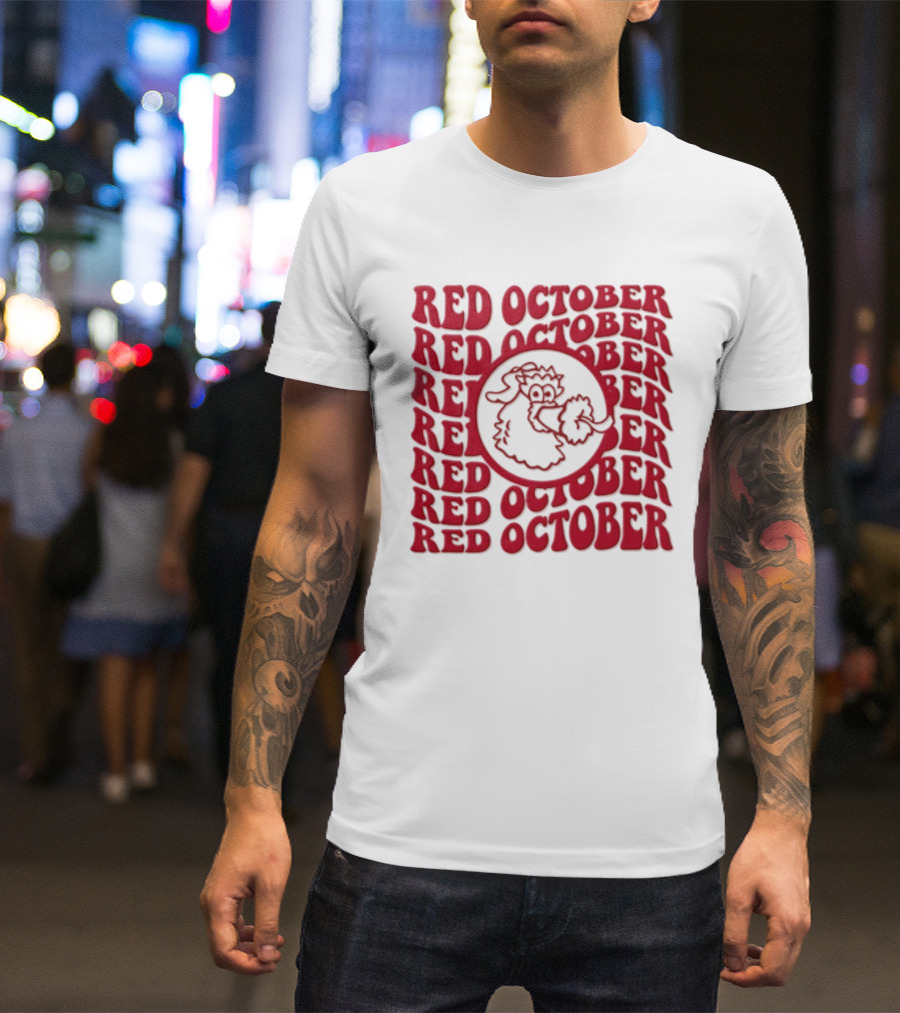 Philadelphia Phillies Red October 2023 Fan Gear With Phillie Phanatic T-Shirt