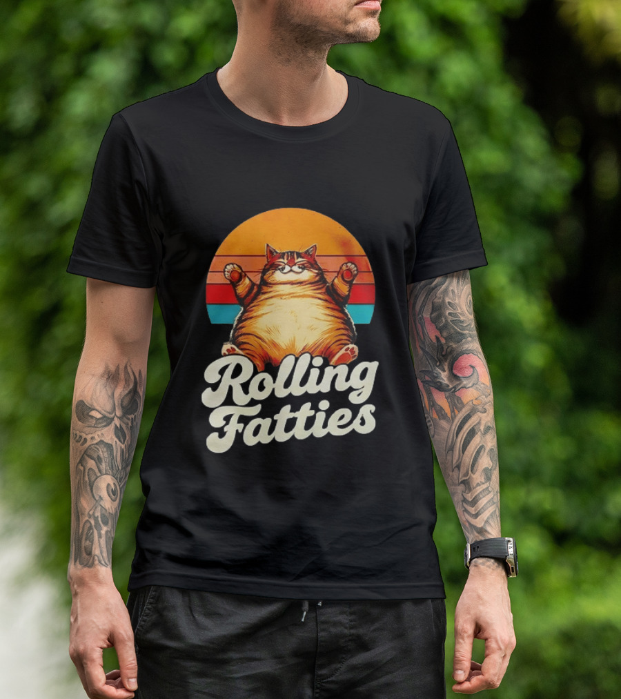 Rolling Fatties Vintage Sunset Cat T-Shirt