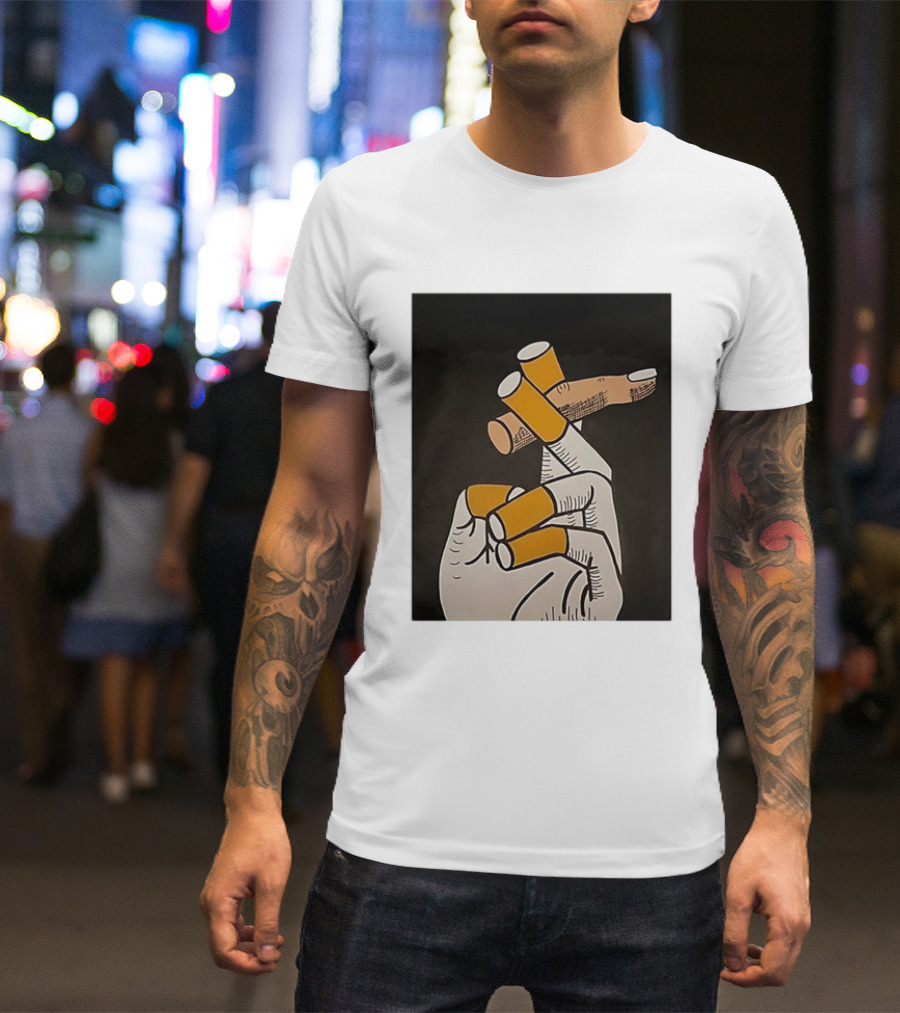 Hand With Cigarettes Smoker T-Shirt