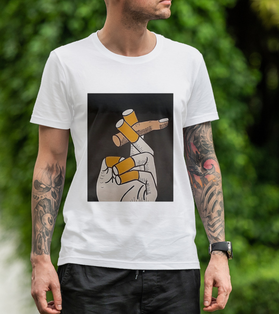 Hand With Cigarettes Smoker T-Shirt