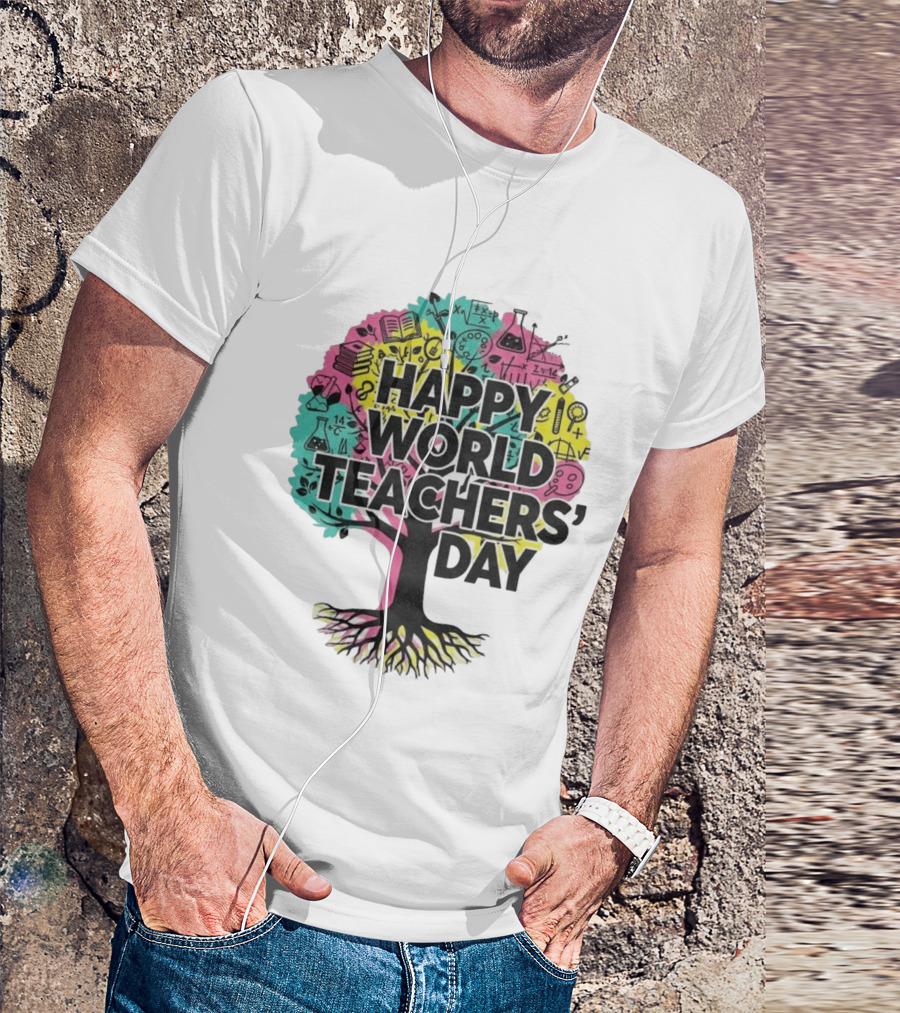 Happy World Teachers' Day Educational Tree T-Shirt