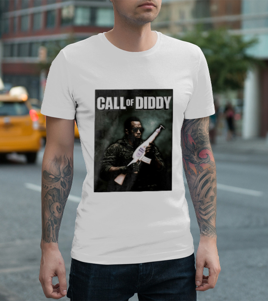 Call Of Diddy Sean Combs Parody Lotion Gun T-Shirt