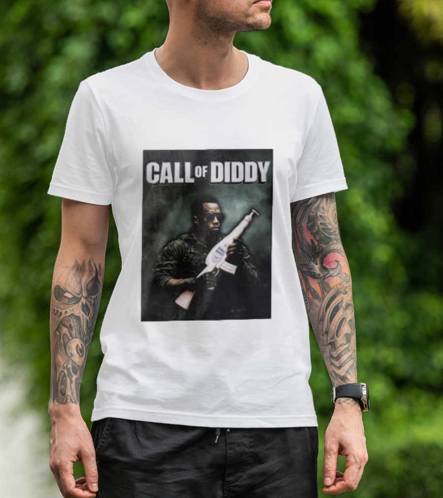Call Of Diddy Sean Combs Parody Lotion Gun T-Shirt