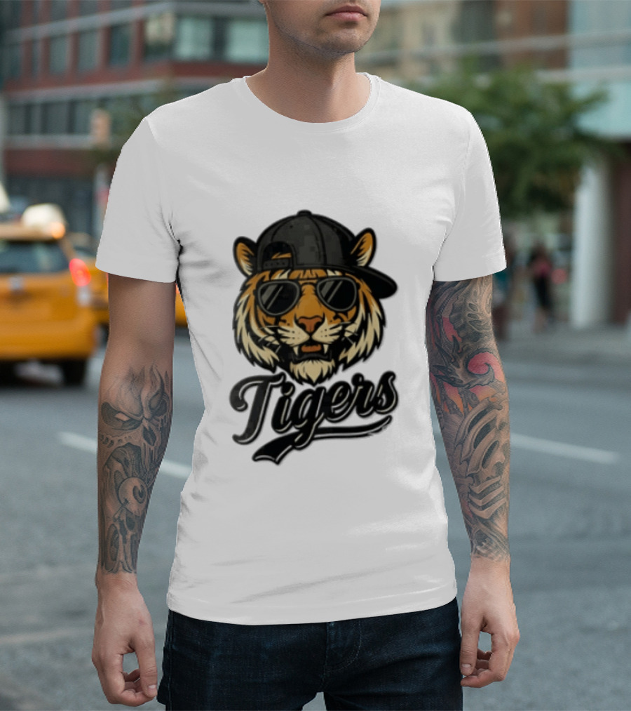 Tiger Sunglasses Baseball Cap Cool Cat T-Shirt