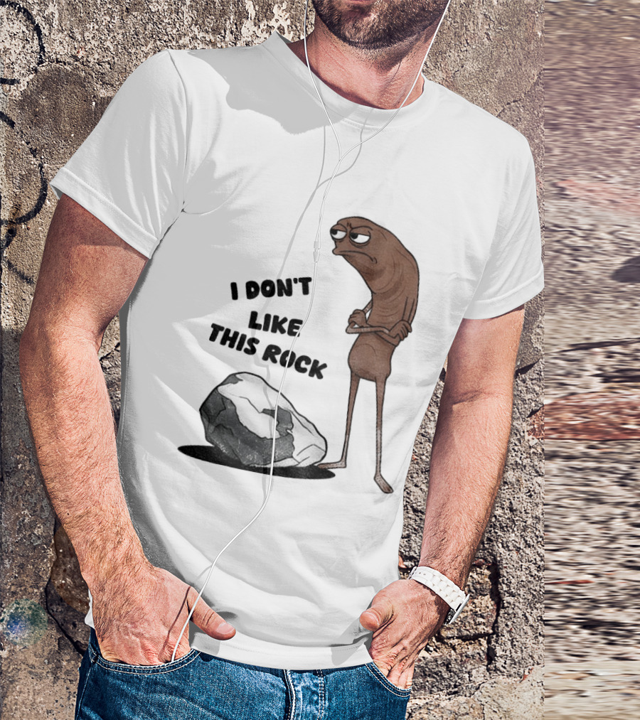 Marcus The Worm I Don't Like This Rock Grumpy Cartoon Expression T-Shirt