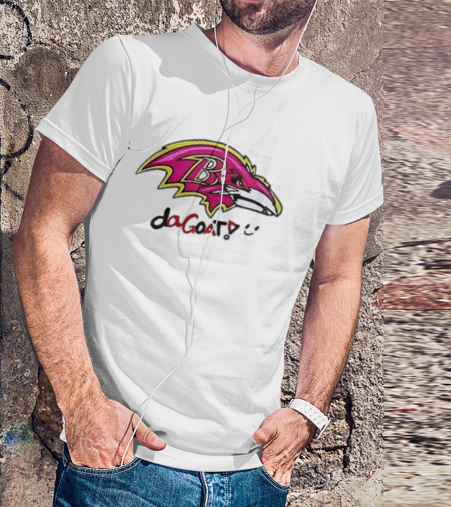 Baltimore Ravens Da Goat Pink Heroes Fighting Cancer T-Shirt