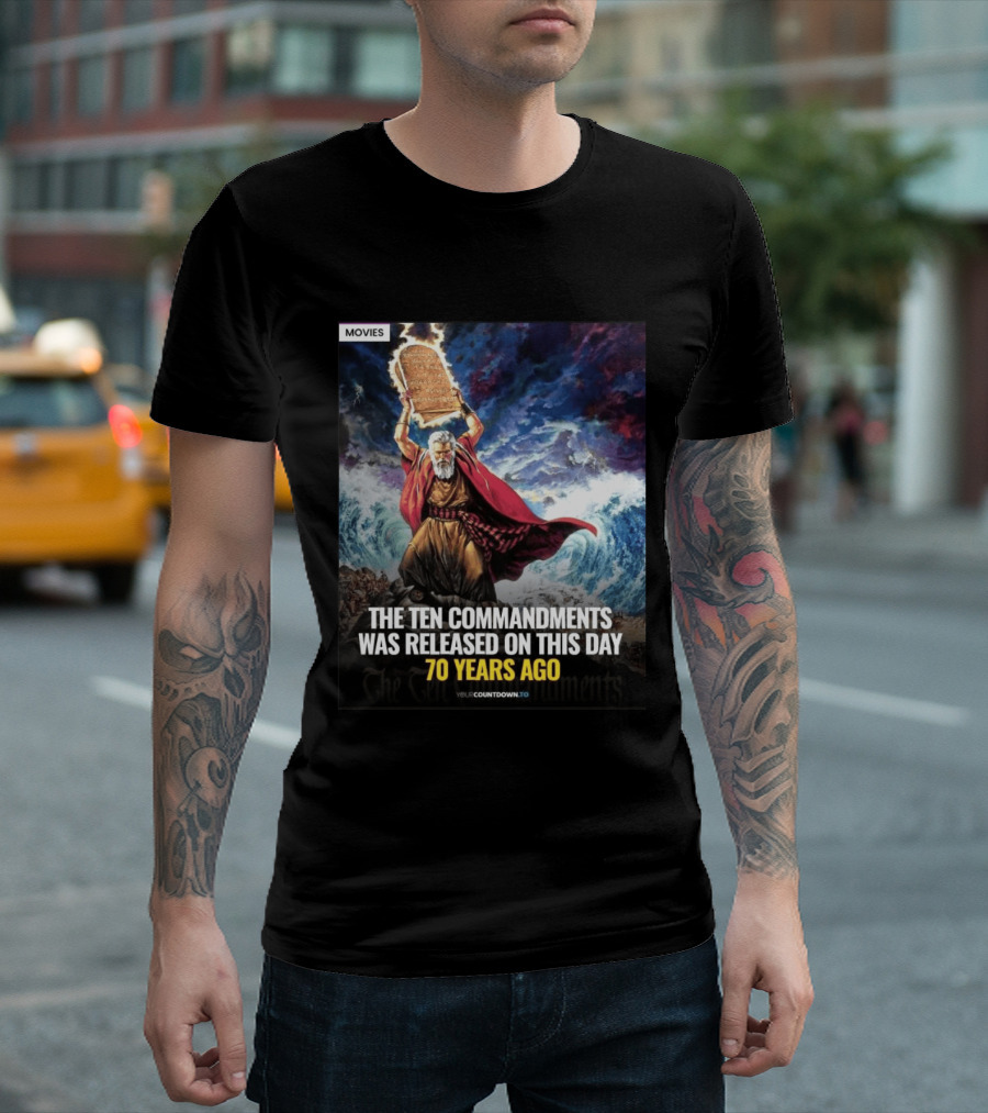 The Ten Commandments 1956 Cecil B. DeMille Epic Moses Parting Sea Anniversary T-Shirt