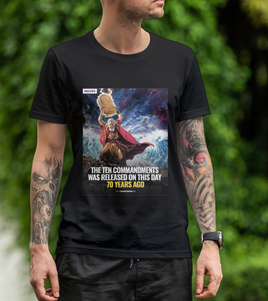 The Ten Commandments 1956 Cecil B. DeMille Epic Moses Parting Sea Anniversary T-Shirt