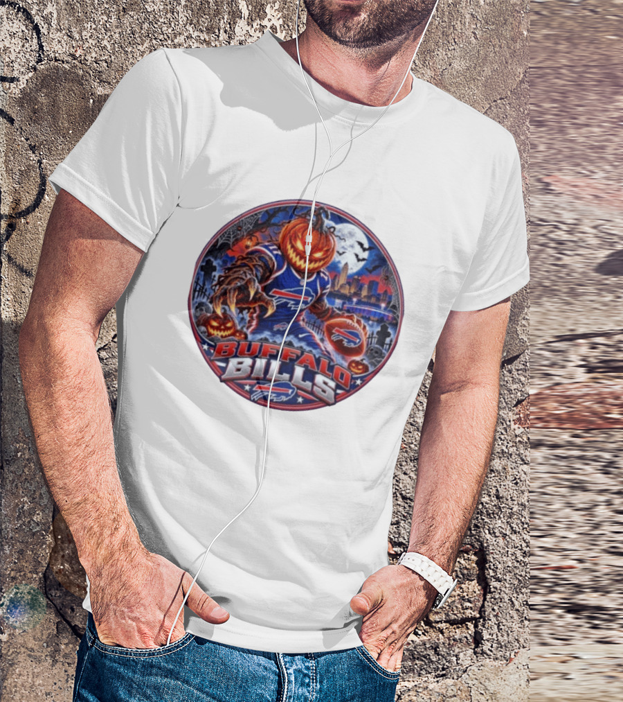 Buffalo Bills Halloween Jack O' Lantern Spooky Night Football T-Shirt