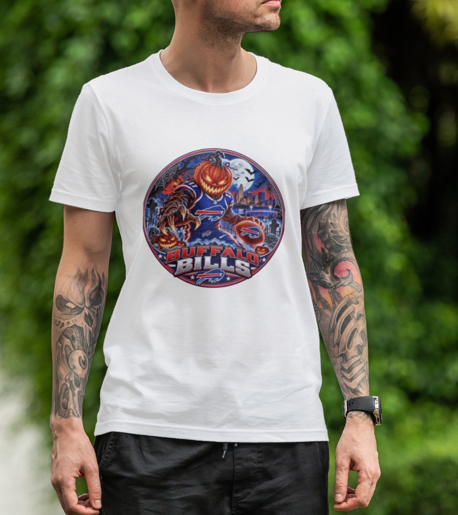 Buffalo Bills Halloween Jack O' Lantern Spooky Night Football T-Shirt