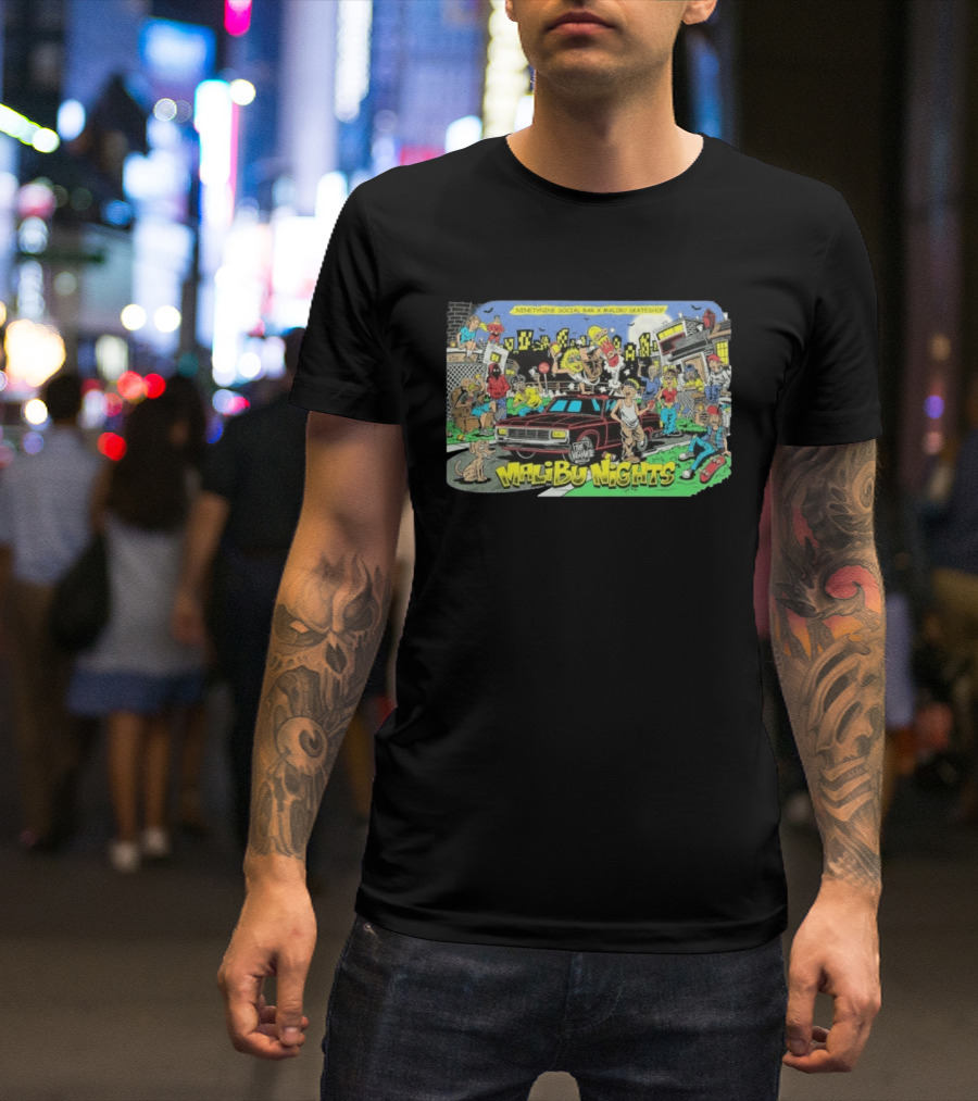 Malibu Nights NinetyNine Social Bar X Malibu Skateshop The Vigilante T-Shirt