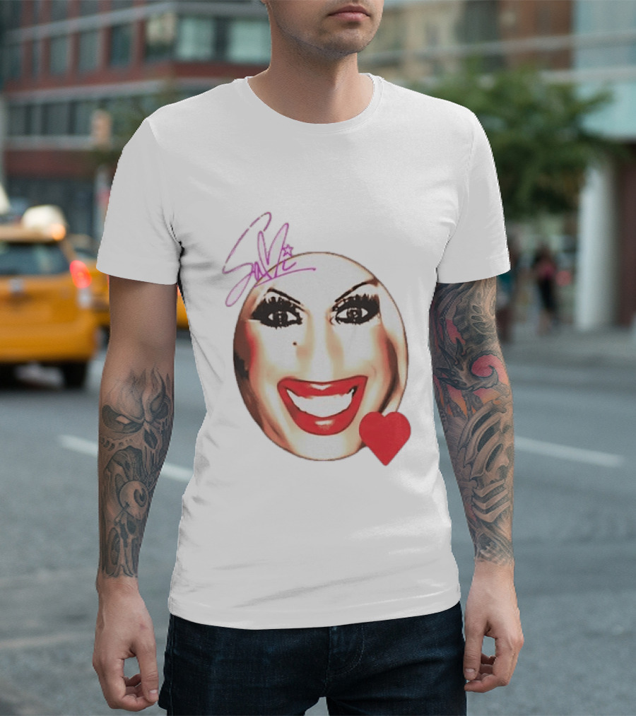 Save Signature Heavy Makeup Smile Red Heart T-Shirt