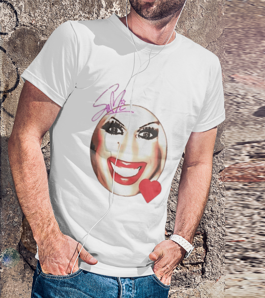Save Signature Heavy Makeup Smile Red Heart T-Shirt