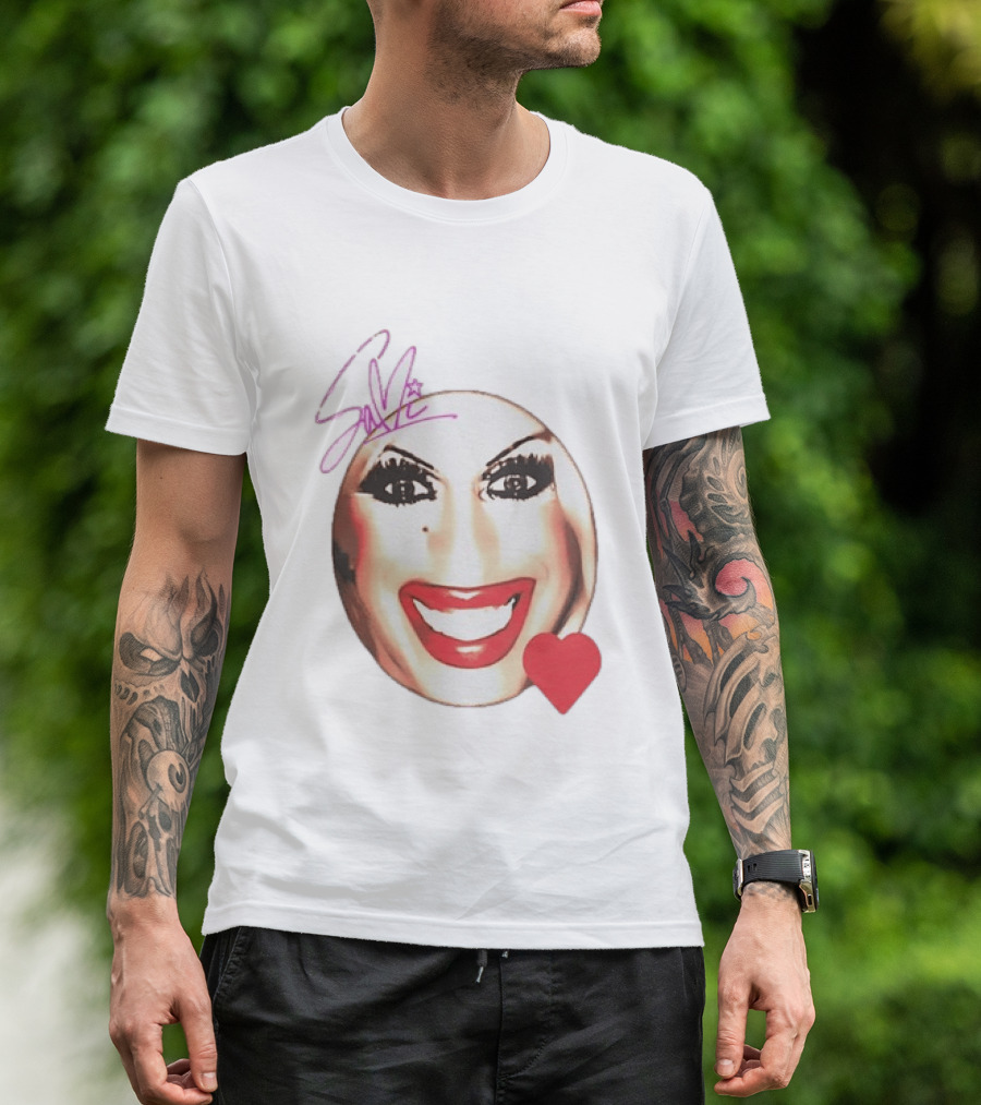 Save Signature Heavy Makeup Smile Red Heart T-Shirt