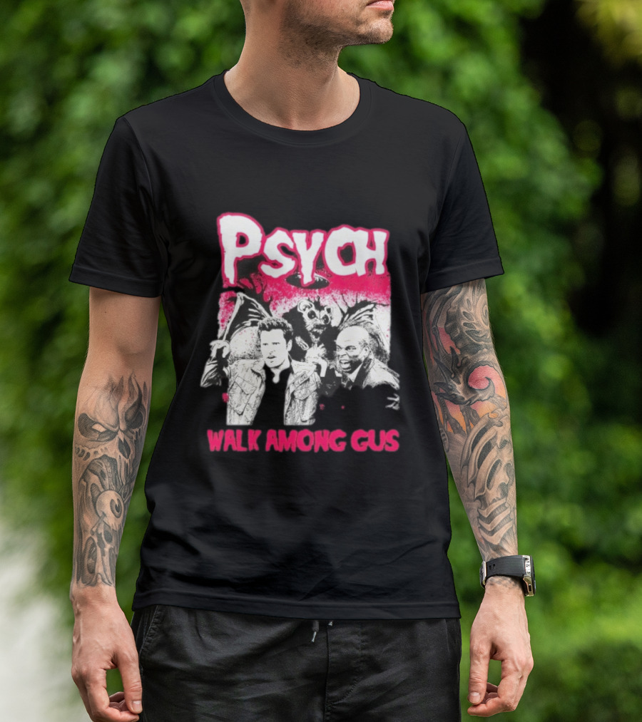 Psych Walk Among Gus Shawn Spencer Burton Guster Comic T-Shirt