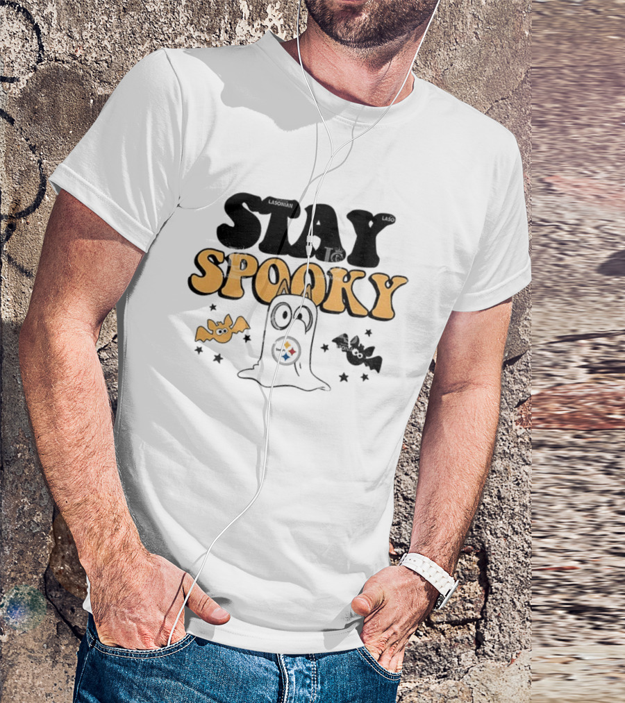 Pittsburgh Steelers Bluey Halloween Stay Spooky Ghost And Bats T-Shirt