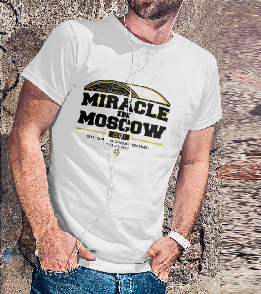 Idaho Vandals Miracle In Moscow 35 34 Kibbie Dome October 2 2026 T-Shirt