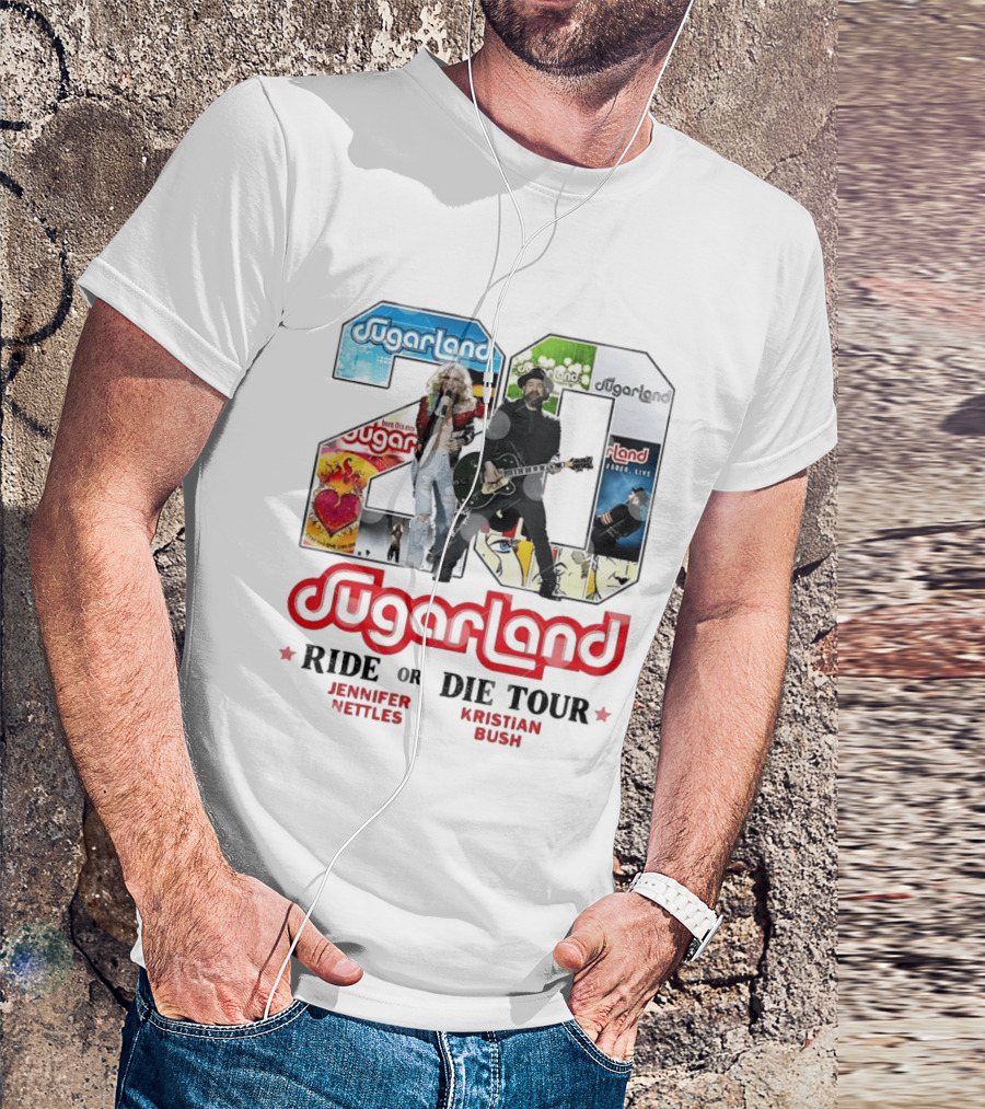 Sugarland Ride Or Die Tour 20 Featuring Jennifer Nettles Kristian Bush T-Shirt
