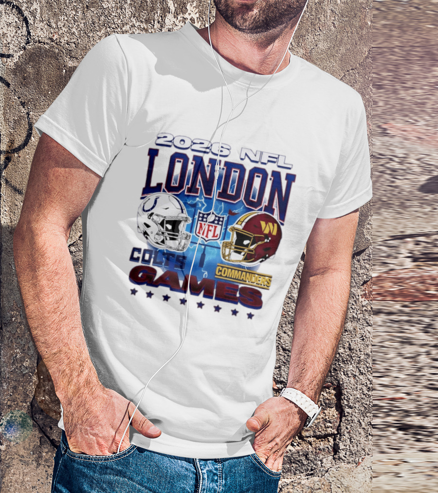 2026 NFL London Colts Commanders Games Helmets T-Shirt