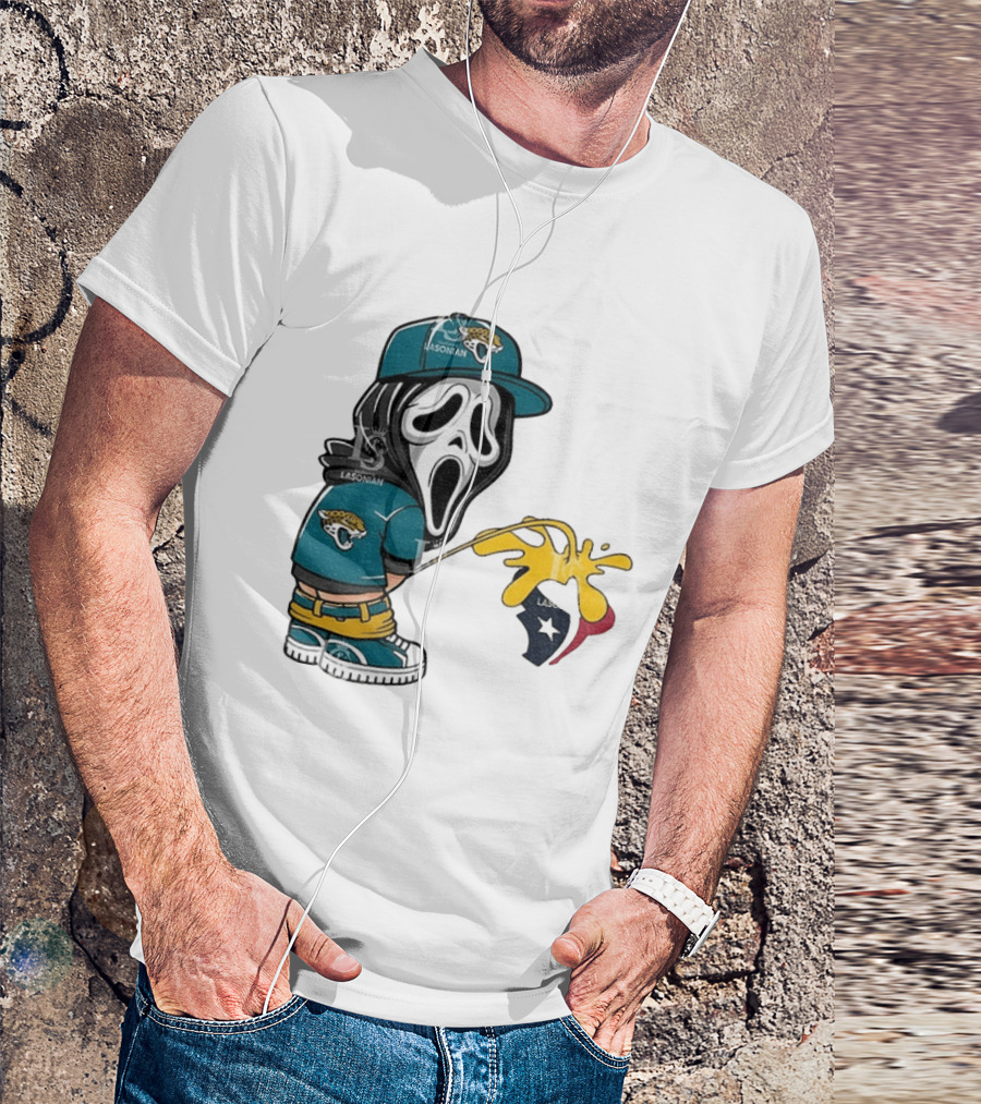 Jacksonville Jaguars Ghostface Pissing On Houston Texans T-Shirt