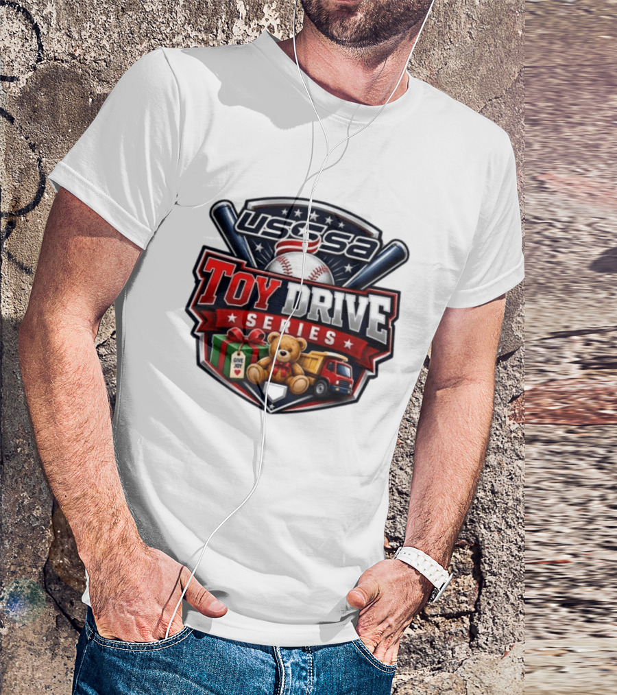 USSSA Toy Drive Series Teddy Bear Truck Give Joy Baseball Tournament T-Shirt