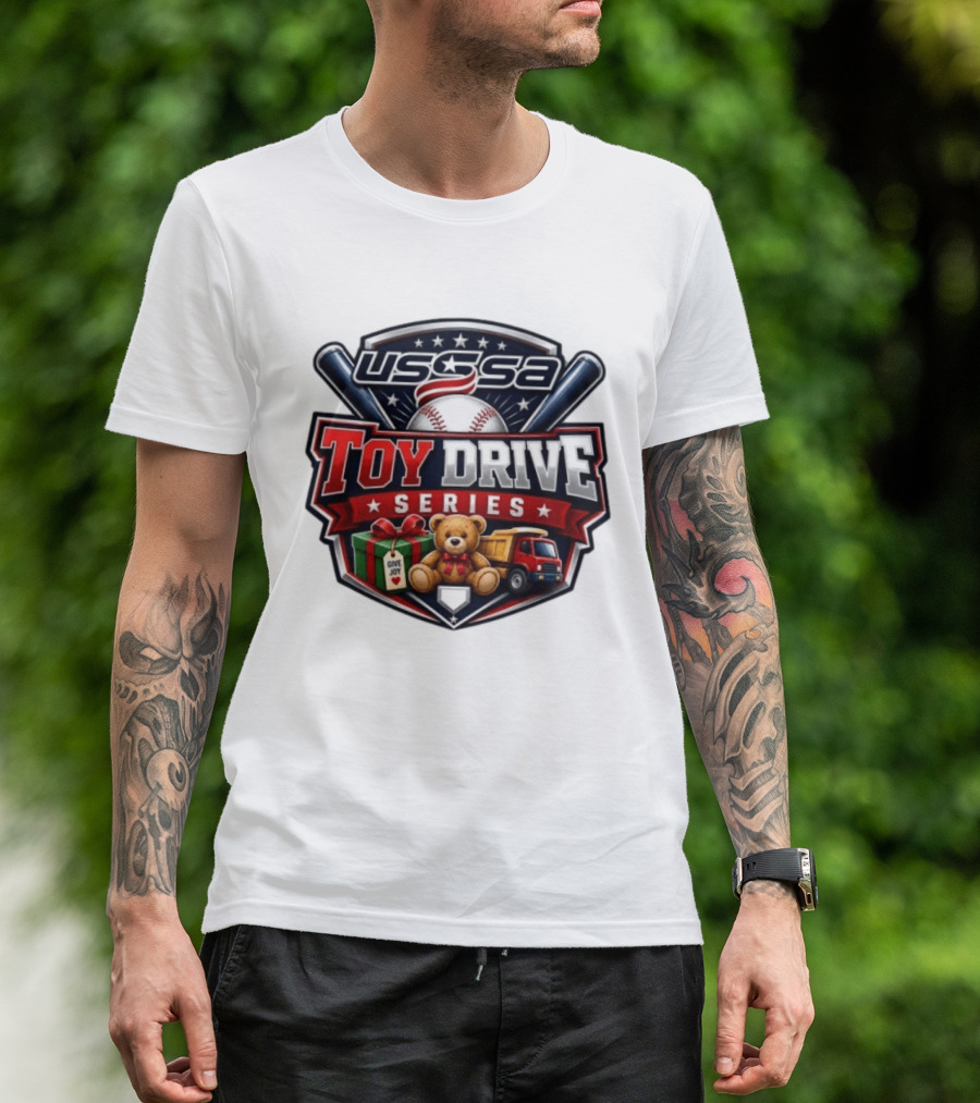 USSSA Toy Drive Series Teddy Bear Truck Give Joy Baseball Tournament T-Shirt