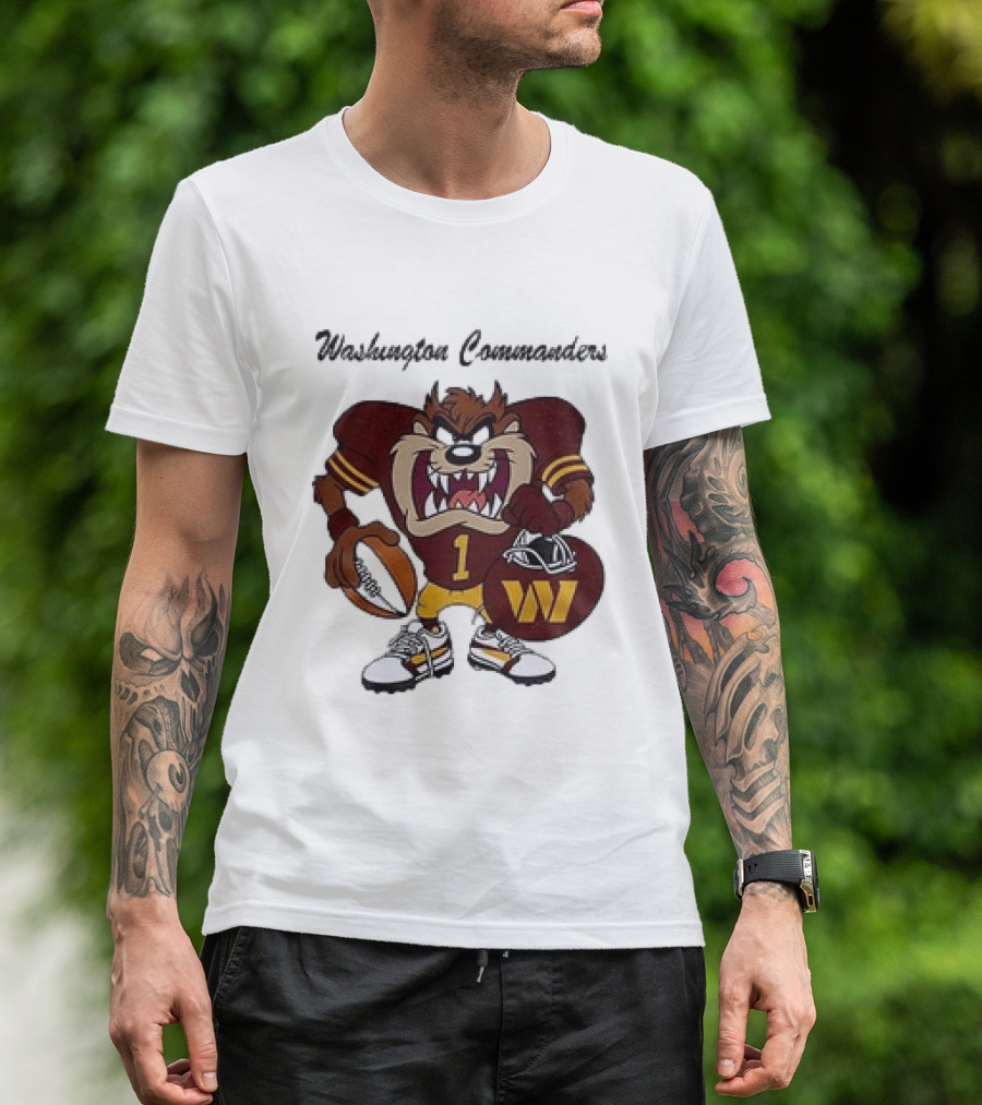 Washington Commanders Taz Looney Tunes Collaboration Football Fan Gear T-Shirt