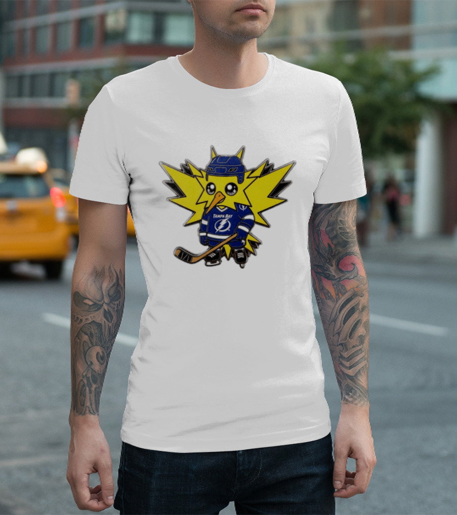Zapdos Tampa Bay Lightning NHL Pokemon Hockey Cartoon T-Shirt