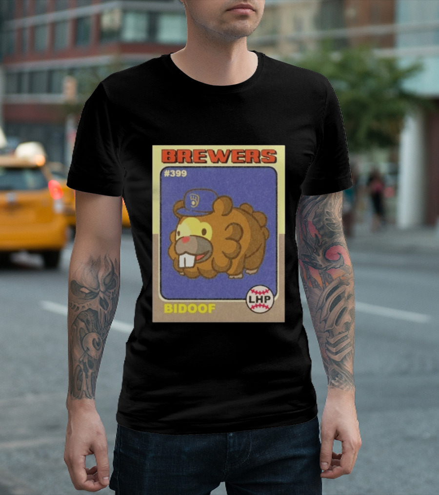 Brewers Bidoof Baseball Card #399 LHP T-Shirt