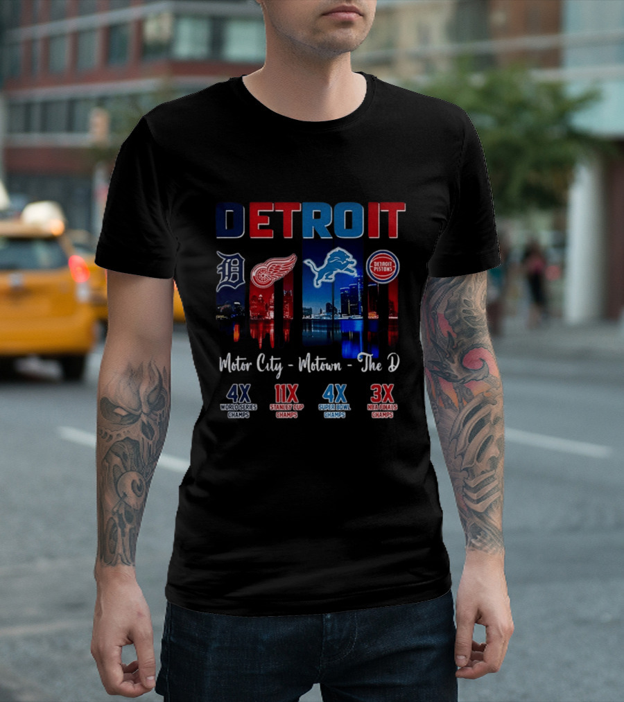 Detroit Champions Motor City Motown The D 4X 11X 4X 3X T-Shirt