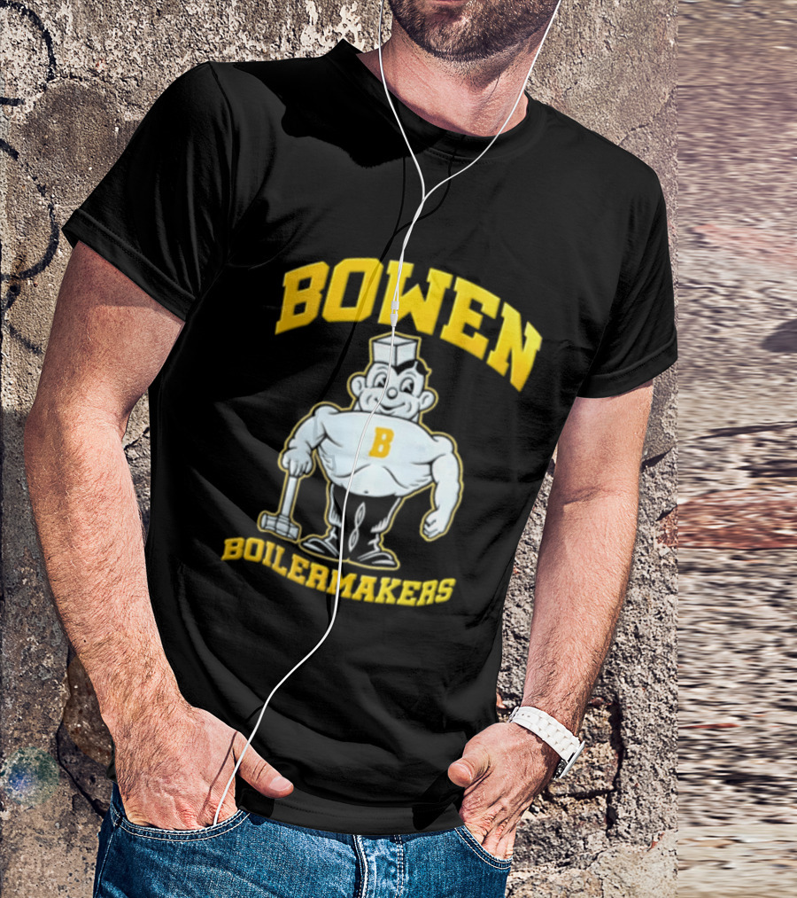 Bowen Purdue Boilermakers Muscular Cartoon T-Shirt