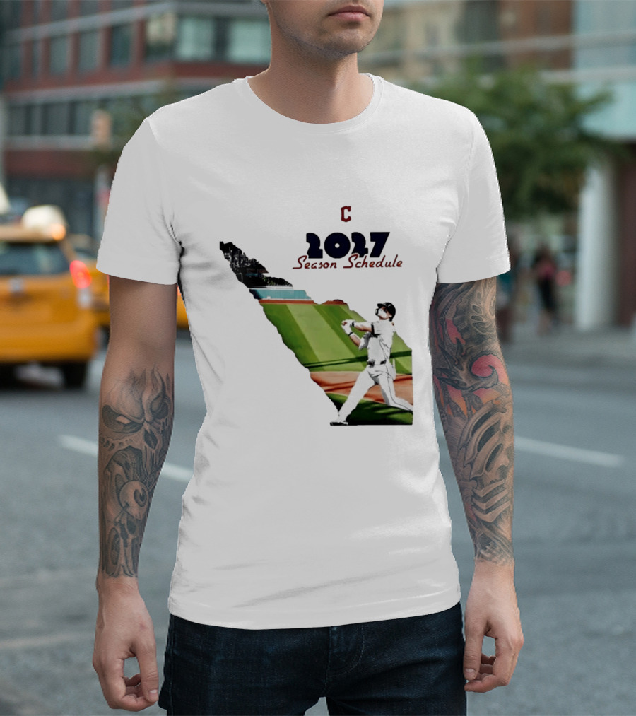 Cleveland Baseball 2027 Season Schedule Batter Action T-Shirt