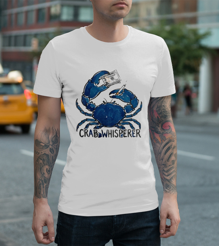Crab Whisperer Blue Crab Holding Paintbrush Meme T-Shirt