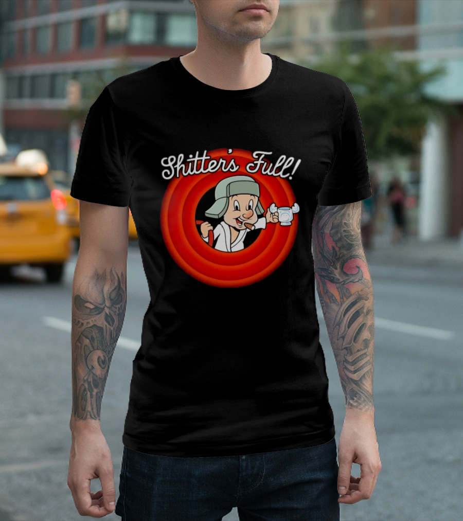 Shitter's Full Cousin Christmas Vacation Cartoon Character Cigar And Robe T-Shirt