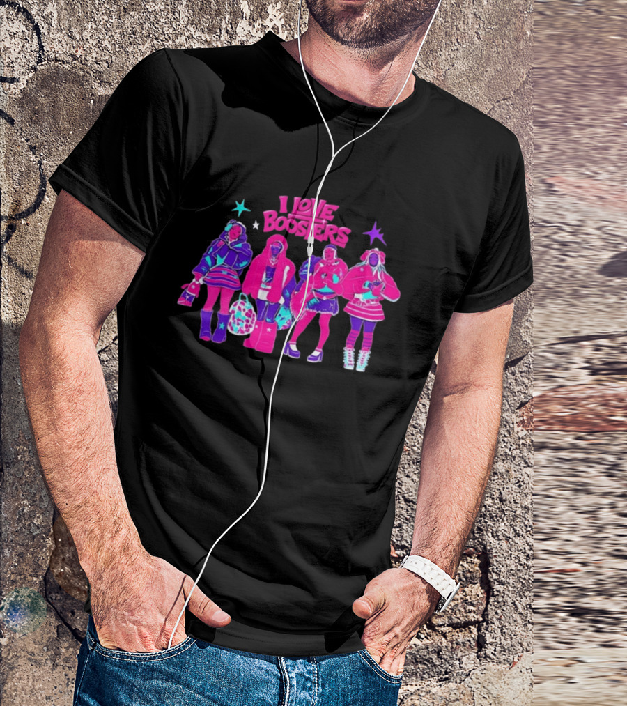 I Love Boosters Y2K Aesthetic Fashion Streetwear Style Colorful Retro Outfits T-Shirt
