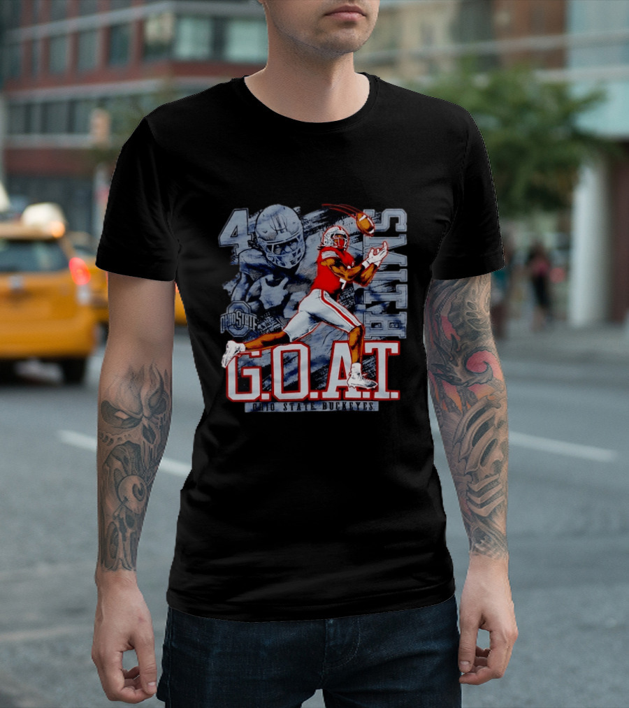 Ohio State Buckeyes G.O.A.T Jaxon Smith Njigba Football 4 T-Shirt