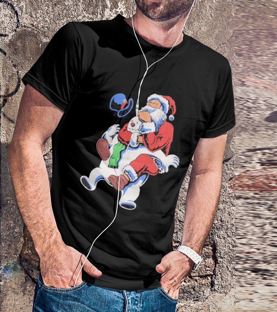 Jiu Jitsu Santa Rear Naked Choke Snowman Christmas T-Shirt