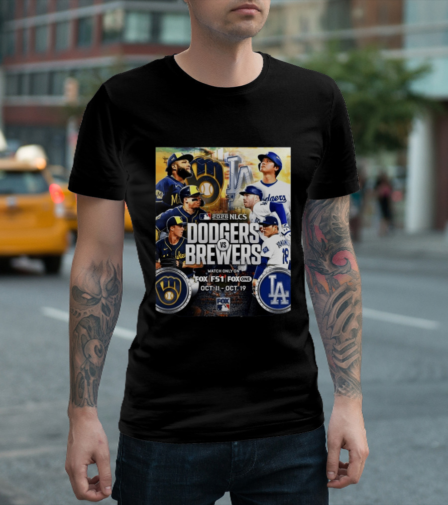 2026 NLCS Dodgers Vs Brewers MLB Showdown On Fox Oct 11 19 T-Shirt