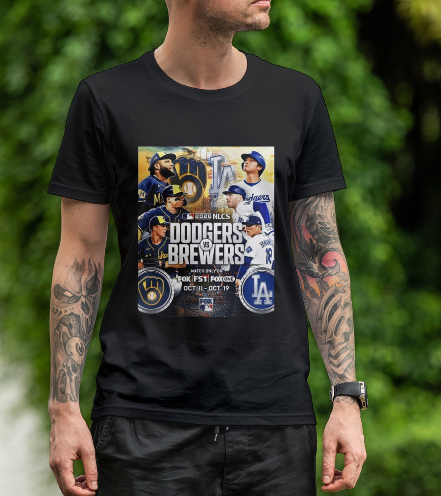 2026 NLCS Dodgers Vs Brewers MLB Showdown On Fox Oct 11 19 T-Shirt